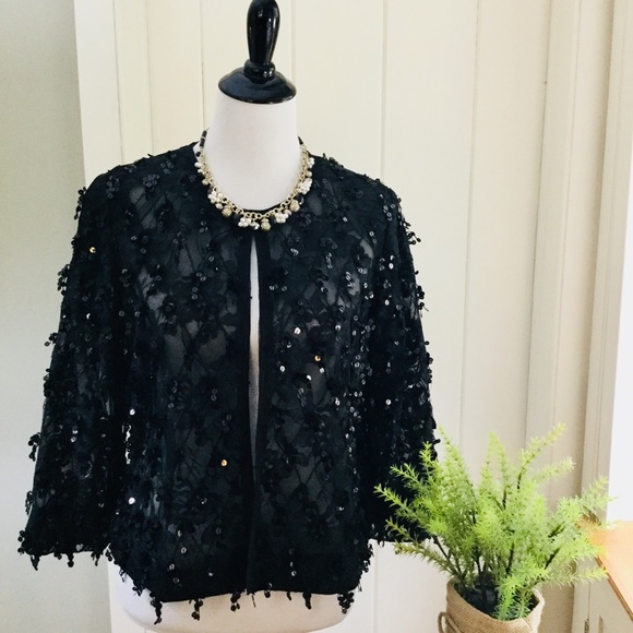 sheer black evening jacket